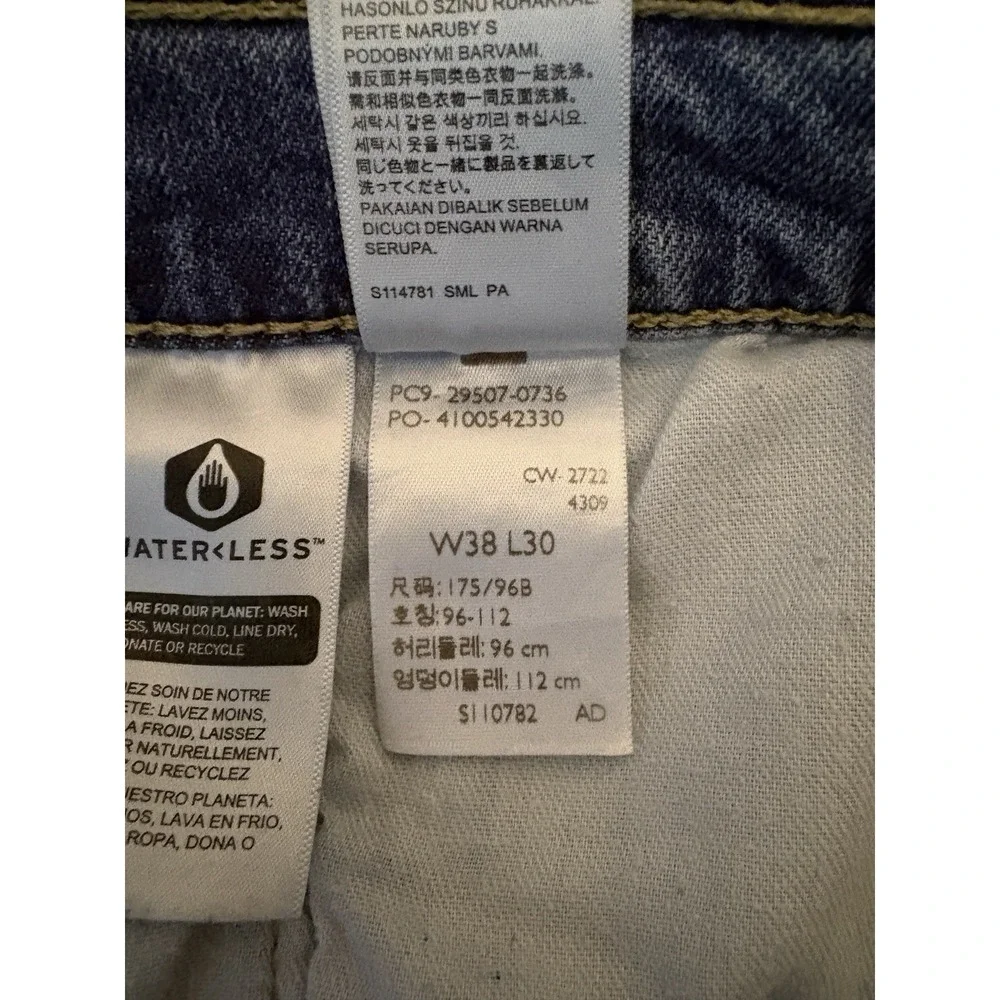 Levi's 502 Denim Jeans Men's Size 38x30 Blue Straight Leg Flat Front